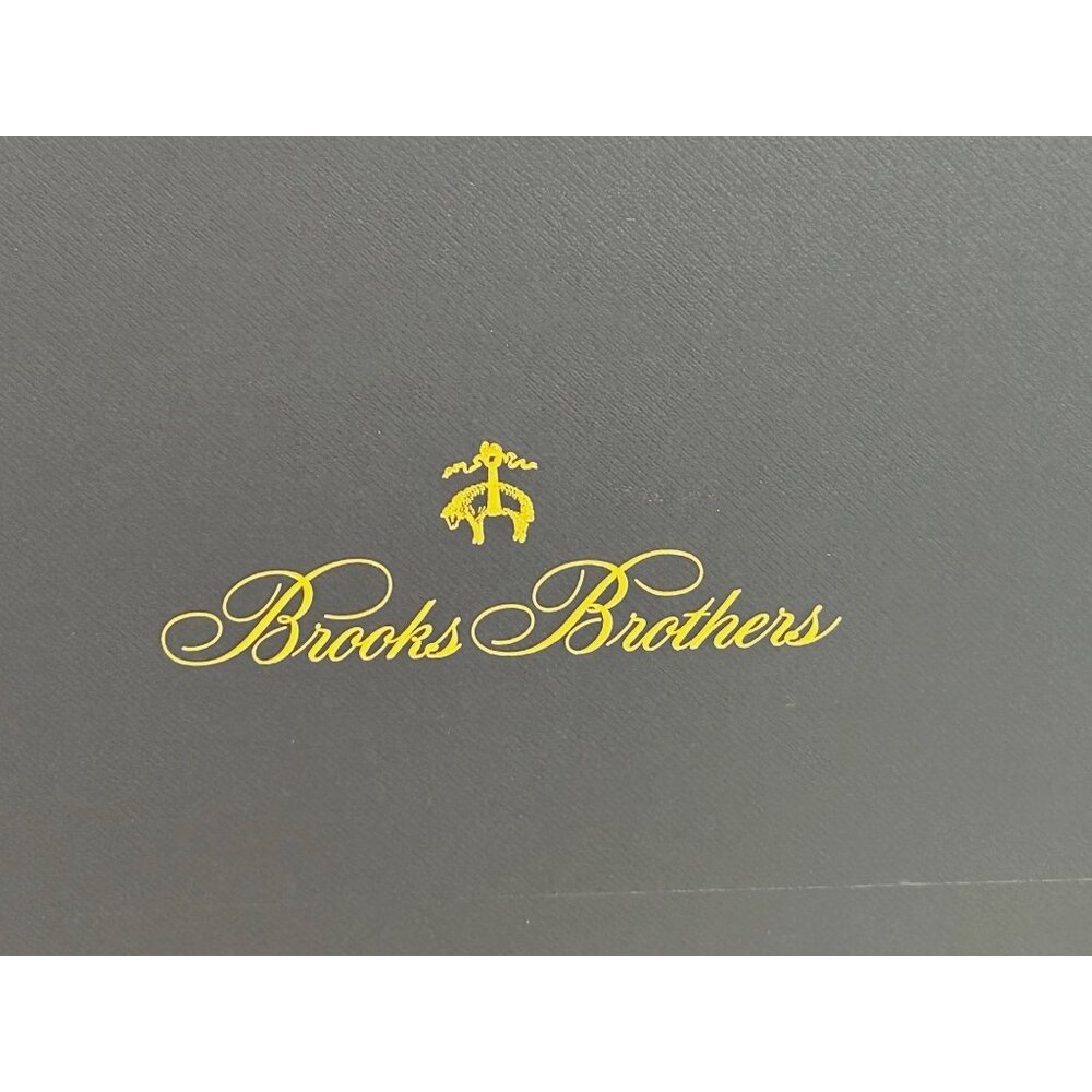 Brooks Brothers Navy Blue Large Gift Box Tissue Paper Logo Sticker Elastic Cords